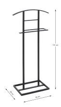 Herrendiener >23592< in schwarz, Metall - 45x101x26cm (BxHxT)