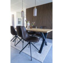 Polsterstuhl >Monaco< (2er-Set) in Braun, Glattlederoptik - 48x86x54cm (BxHxT)