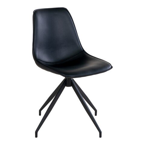 Polsterstuhl >Monaco< (2er-Set) in Schwarz, Glattlederoptik - 48x86x54cm (BxHxT)