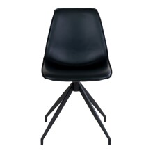 Polsterstuhl >Monaco< (2er-Set) in Schwarz, Glattlederoptik - 48x86x54cm (BxHxT)