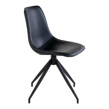 Polsterstuhl >Monaco< (2er-Set) in Schwarz, Glattlederoptik - 48x86x54cm (BxHxT)