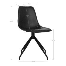 Polsterstuhl >Monaco< (2er-Set) in Schwarz, Glattlederoptik - 48x86x54cm (BxHxT)