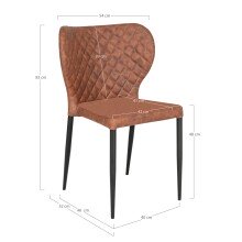 Polsterstuhl >Pisa< (4er-Set) in Braun, Vintagelederoptik - 54x83x52cm (BxHxT)