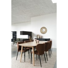 Polsterstuhl >Pisa< (4er-Set) in Braun, Vintagelederoptik - 54x83x52cm (BxHxT)