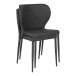 Polsterstuhl >Pisa< (4er-Set) in Grau, Vintagelederoptik - 54x83x52cm (BxHxT)