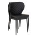 Polsterstuhl >Pisa< (4er-Set) in Schwarz, Vintagelederoptik - 54x83x52cm (BxHxT)