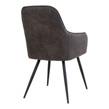 Esszimmerstuhl >Harbo< (2er-Set) in Grau, Vintagelederoptik - 57x87x65cm (BxHxT)