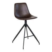 Barhocker >Monaco< (2er-Set) in Braun, Glattlederoptik - 46x84x47cm (BxHxT)