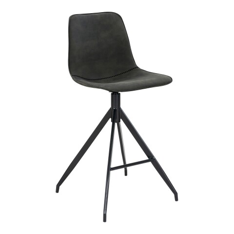 Barhocker >Monaco< (2er-Set) in Grau, Vintagelederoptik - 46x84x47cm (BxHxT)