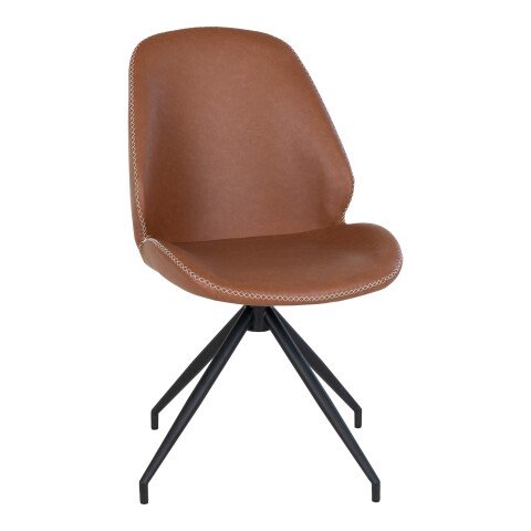 Polsterstuhl >MonteCarlo< (2er-Set) in Braun, Glattlederoptik - 50x88x60 (BxHxT)