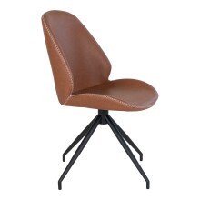 Polsterstuhl >MonteCarlo< (2er-Set) in Braun, Glattlederoptik - 50x88x60 (BxHxT)