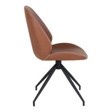 Polsterstuhl >MonteCarlo< (2er-Set) in Braun, Glattlederoptik - 50x88x60 (BxHxT)