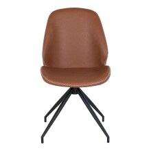 Polsterstuhl >MonteCarlo< (2er-Set) in Braun, Glattlederoptik - 50x88x60 (BxHxT)