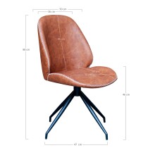 Polsterstuhl >MonteCarlo< (2er-Set) in Braun, Glattlederoptik - 50x88x60 (BxHxT)