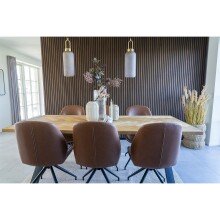 Polsterstuhl >MonteCarlo< (2er-Set) in Braun, Glattlederoptik - 50x88x60 (BxHxT)