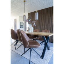 Polsterstuhl >MonteCarlo< (2er-Set) in Braun, Glattlederoptik - 50x88x60 (BxHxT)