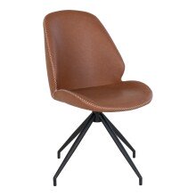 Polsterstuhl >MonteCarlo< (2er-Set) in Braun, Glattlederoptik - 50x88x60 (BxHxT)