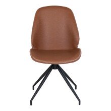 Polsterstuhl >MonteCarlo< (2er-Set) in Braun, Glattlederoptik - 50x88x60 (BxHxT)