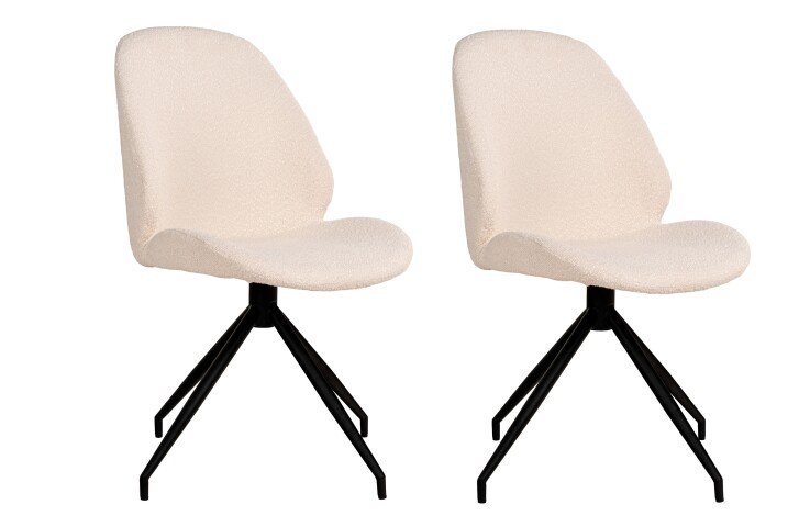 Polsterstuhl >MonteCarlo< (2er-Set) in Weiss, Stoff - 50x88x60cm (BxHxT)