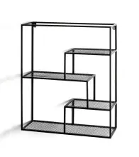 Wandregal >23616< in schwarz, Metall - 50x60x18cm...