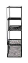 Wandregal >23616< in schwarz, Metall - 50x60x18cm (BxHxT)