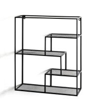 Wandregal >23616< in schwarz, Metall - 50x60x18cm...