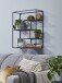 Wandregal >23616< in schwarz, Metall - 50x60x18cm (BxHxT)