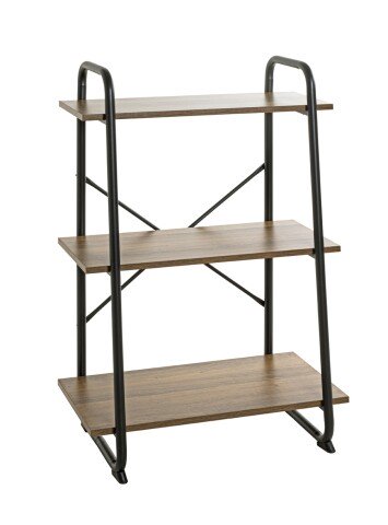 Ablageregal >23894< in schwarz-eiche - 60x93x36cm (BxHxT)