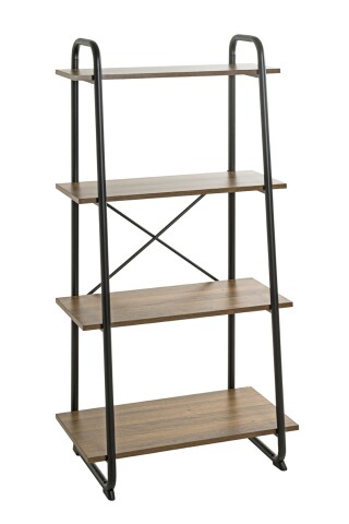 Ablageregal >23895< in schwarz-eiche - 60x128x36cm (BxHxT)