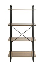 Ablageregal >23895< in schwarz-eiche - 60x128x36cm (BxHxT)