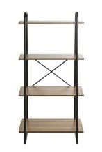 Ablageregal >23895< in schwarz-eiche - 60x128x36cm (BxHxT)