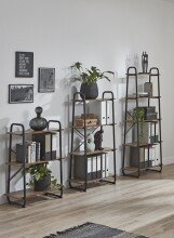 Ablageregal >23895< in schwarz-eiche - 60x128x36cm (BxHxT)