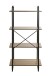 Ablageregal >23895< in schwarz-eiche - 60x128x36cm (BxHxT)