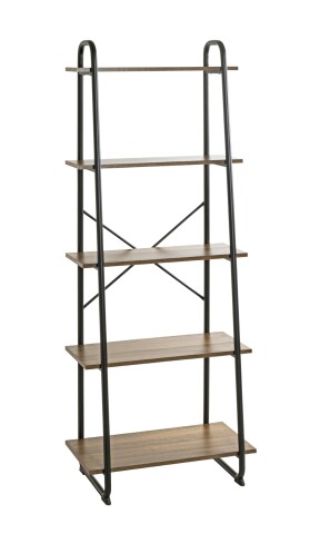 Ablageregal >23896< in schwarz-eiche - 60x164x36cm (BxHxT)