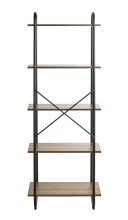Ablageregal >23896< in schwarz-eiche - 60x164x36cm (BxHxT)