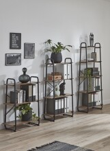 Ablageregal >23896< in schwarz-eiche - 60x164x36cm (BxHxT)