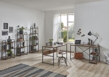 Ablageregal >23896< in schwarz-eiche - 60x164x36cm (BxHxT)