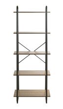 Ablageregal >23896< in schwarz-eiche - 60x164x36cm (BxHxT)