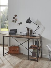 Schreibtisch >23897< in schwarz-eiche - 120x74x60cm (BxHxT)