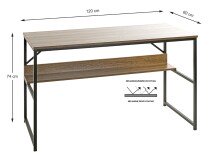 Schreibtisch >23898< in schwarz-eiche - 120x74x60cm (BxHxT)
