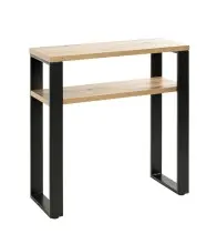 Konsole >23967< in schwarz-eiche, MDF, Metall -...