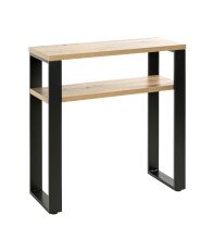 Konsole >23967< in schwarz-eiche, MDF, Metall - 70x75x28cm (BxHxT)