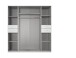 Drehtürenschrank >Danzig< in WEISS + GLAS WEISS - 180x208x58cm (BxHxT)