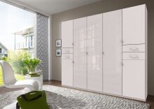 Drehtürenschrank >Danzig< in WEISS + GLAS...