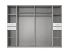 Drehtürenschrank >Danzig< in WEISS + GLAS WEISS - 270x208x58cm (BxHxT)
