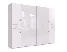 Drehtürenschrank >Danzig< in WEISS + GLAS...