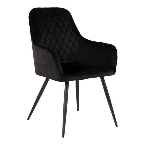 Armlehnstuhl >Harbo< (2er-Set) in Schwarz, Velour - 57x87x65cm (BxHxT)