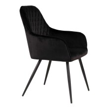 Armlehnstuhl >Harbo< (2er-Set) in Schwarz, Velour - 57x87x65cm (BxHxT)
