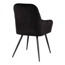 Armlehnstuhl >Harbo< (2er-Set) in Schwarz, Velour - 57x87x65cm (BxHxT)