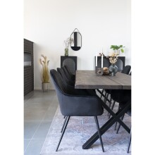 Armlehnstuhl >Harbo< (2er-Set) in Schwarz, Velour - 57x87x65cm (BxHxT)